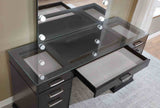 Valentina Obsidian Gray Vanity Set from Furniture of America - Luna Furniture