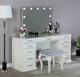 Valentina Luminous White Vanity Set from Furniture of America - Luna Furniture