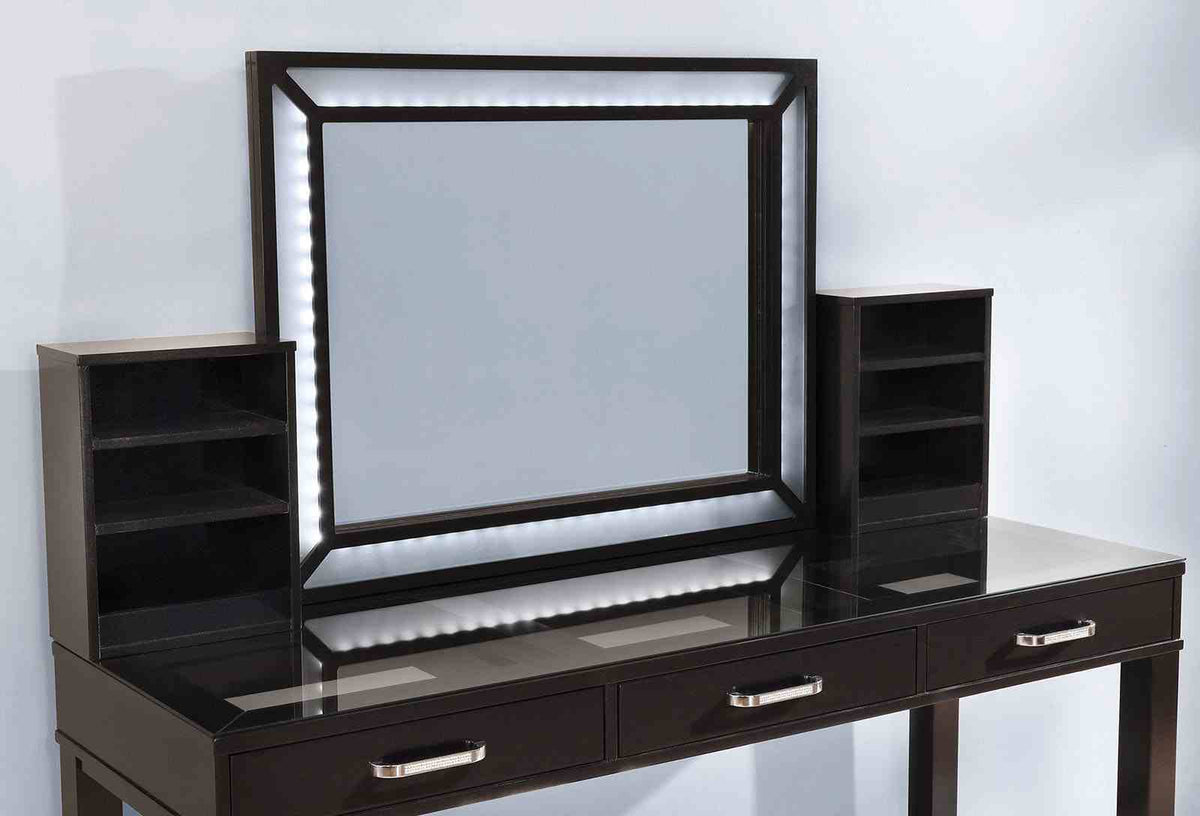 Stephanie Obsidian Gray Vanity Set from Furniture of America - Luna Furniture
