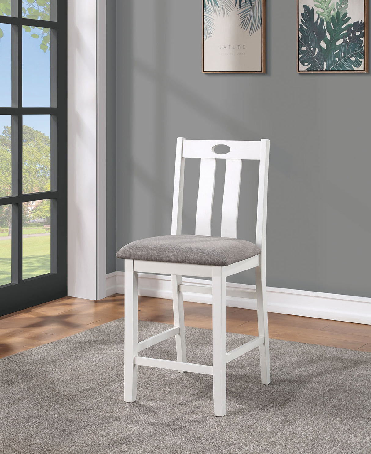 Dunseith White/Gray 5 Pc. Counter Ht. Set from Furniture of America - Luna Furniture