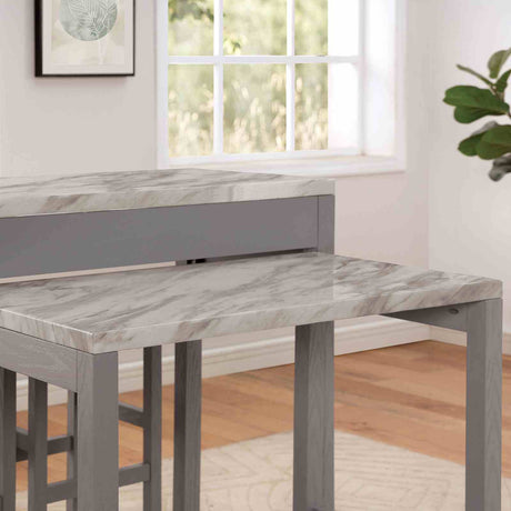 Whitehall White/Light Gray Counter Ht. Table from Furniture of America - Luna Furniture