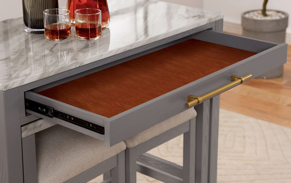 Whitehall White/Light Gray Counter Ht. Table from Furniture of America - Luna Furniture