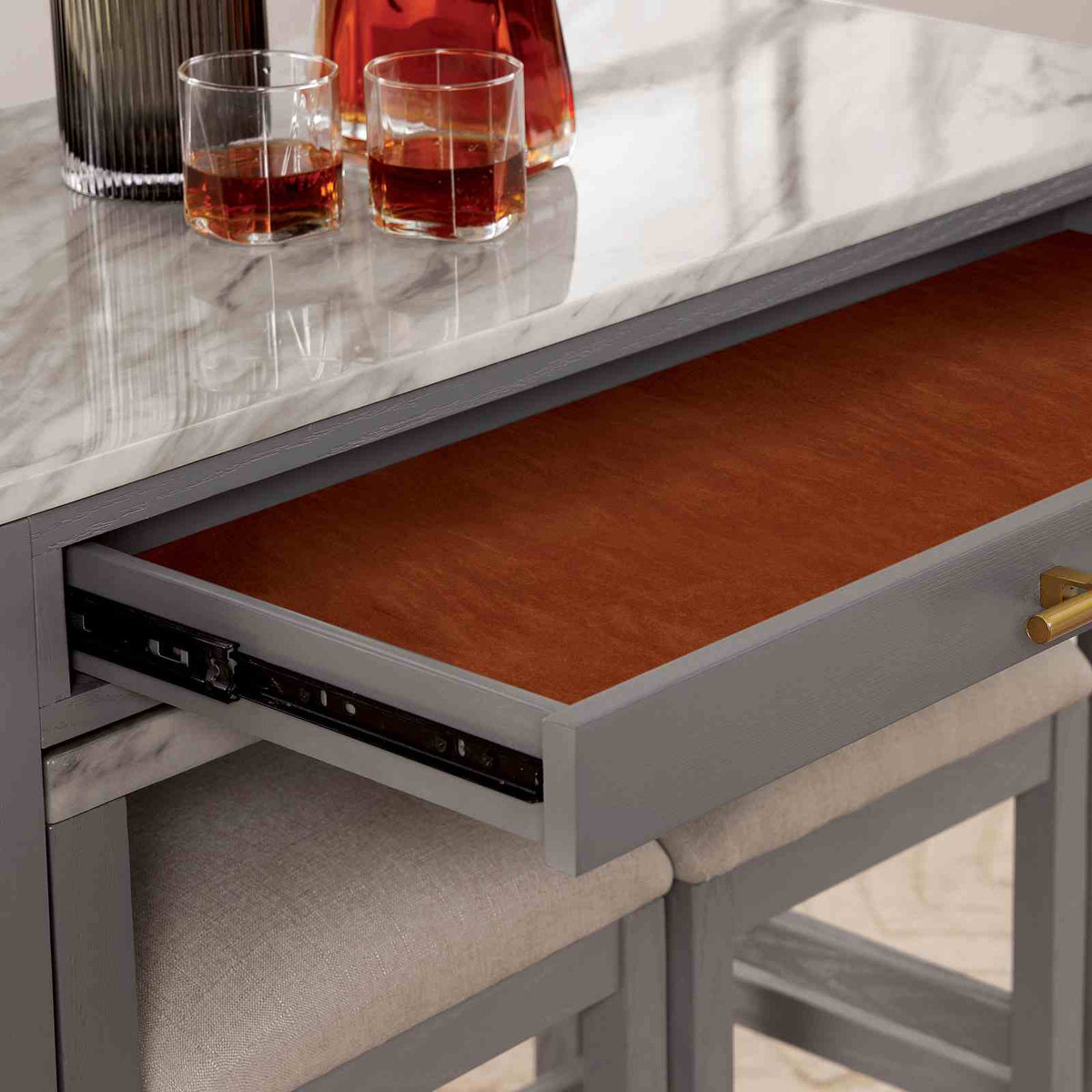 Whitehall White/Light Gray 3-Piece Counter Hight Set from Furniture of America - Luna Furniture