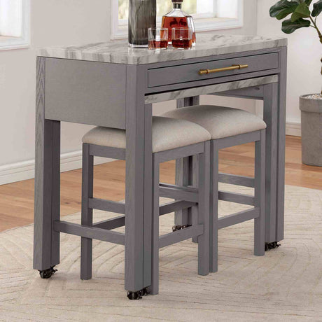 Whitehall White/Light Gray Counter Ht. Table from Furniture of America - Luna Furniture