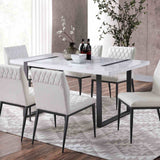Alessia White/Black 7-Piece Dining Room Set from Furniture of America - Luna Furniture
