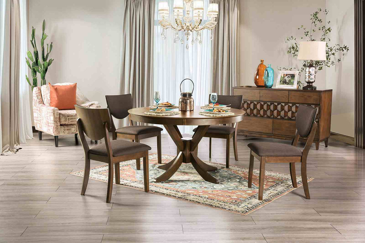 Marina Walnut/Dark Chocolate Side Chair from Furniture of America - Luna Furniture