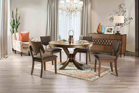 Marina Walnut/Dark Chocolate Side Chair from Furniture of America - Luna Furniture