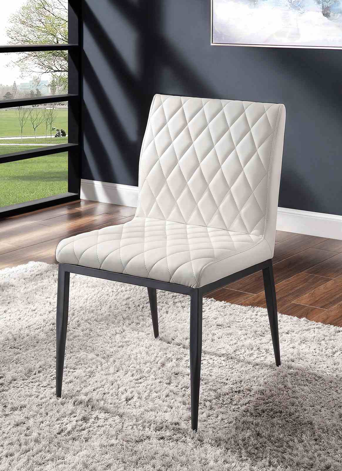 Alessia White/Black 7-Piece Dining Room Set from Furniture of America - Luna Furniture