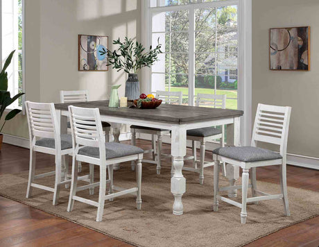 Calabria Antique White/Gray Counter Height Chair from Furniture of America - Luna Furniture