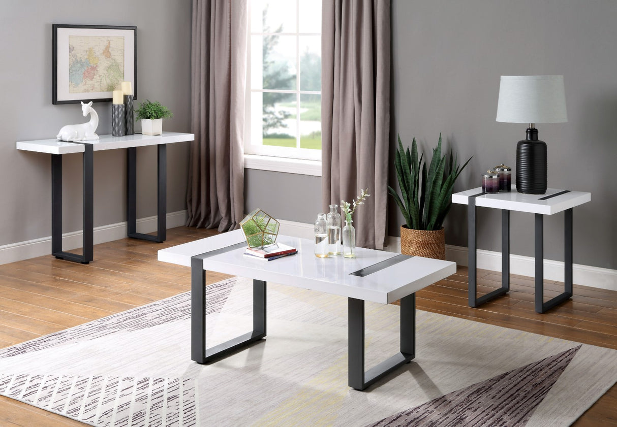 Eimear White/Black Sofa Table from Furniture of America - Luna Furniture