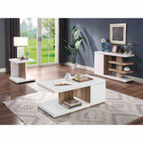 Moa White/Natural Tone End Table from Furniture of America - Luna Furniture