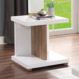 Moa White/Natural Tone End Table from Furniture of America - Luna Furniture