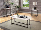 Izar White/Gun Metal Coffee Table from Furniture of America - Luna Furniture