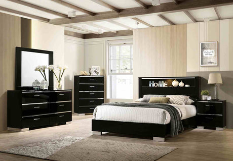 Carlie Black Night Stand from Furniture of America - Luna Furniture