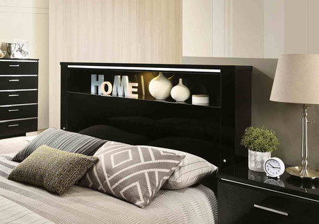 Carlie Black 5-Piece Queen Bedroom Set from Furniture of America - Luna Furniture