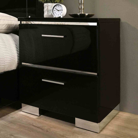 Carlie Black Night Stand from Furniture of America - Luna Furniture