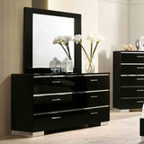 Erlach Black/Chrome 5-Piece Queen Bedroom Set from Furniture of America - Luna Furniture