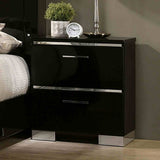 Erlach Black/Chrome 5-Piece Queen Bedroom Set from Furniture of America - Luna Furniture