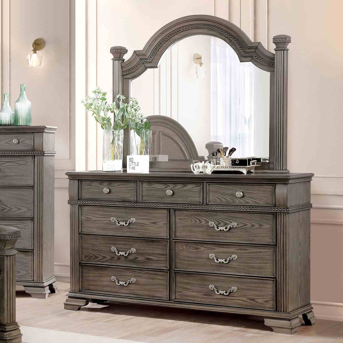 Pamphilos Gray 5-Piece Queen Bedroom Set from Furniture of America - Luna Furniture