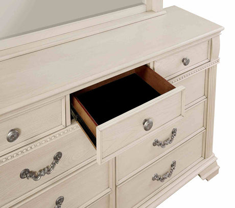 Pamphilos Antique White King Bed from Furniture of America - Luna Furniture