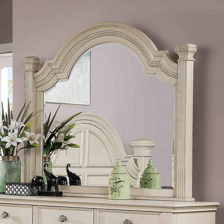 Pamphilos Antique White 5-Piece Queen Bedroom Set from Furniture of America - Luna Furniture