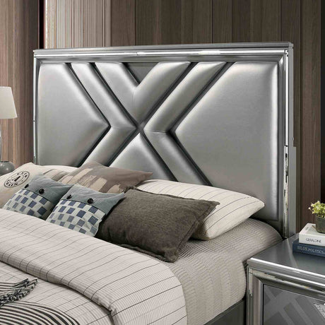 Emmeline Silver 5-Piece Queen Bedroom Set from Furniture of America - Luna Furniture