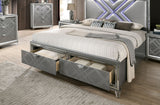 Emmeline Silver LED King Storage Platform Bed from Furniture of America - Luna Furniture