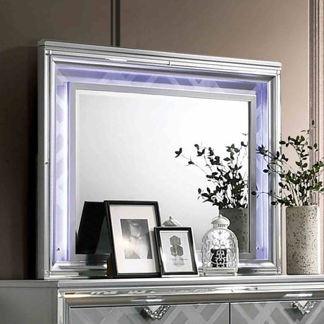 Emmeline Silver Mirror (Mirror Only) from Furniture of America - Luna Furniture