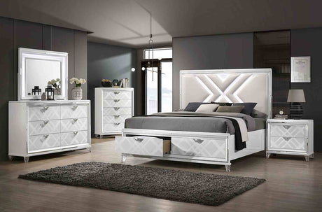 Emmeline White Mirror (Mirror Only) from Furniture of America - Luna Furniture