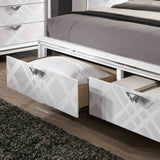 Emmeline White LED Queen Storage Platform Bed from Furniture of America - Luna Furniture