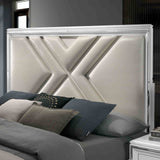 Emmeline White LED Queen Storage Platform Bed from Furniture of America - Luna Furniture