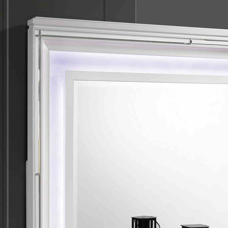 Emmeline White LED Queen Storage Platform Bed from Furniture of America - Luna Furniture