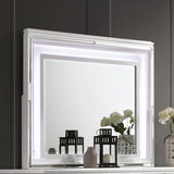 Emmeline White Mirror (Mirror Only) from Furniture of America - Luna Furniture