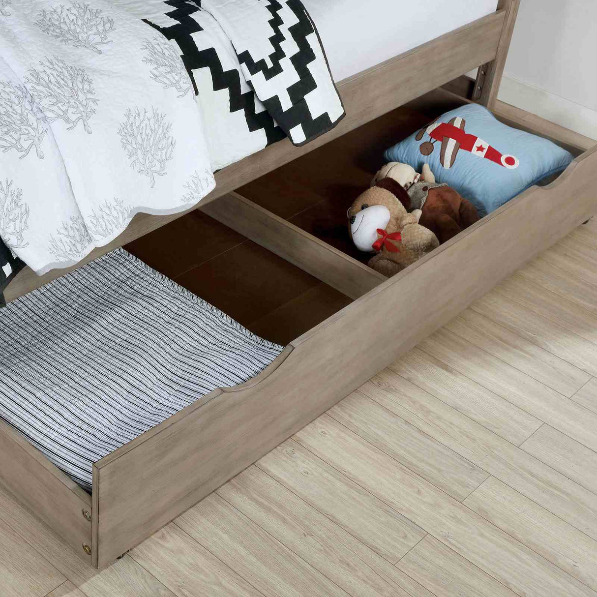 Vevey Wire-Brushed Warm Gray Twin Bed from Furniture of America - Luna Furniture