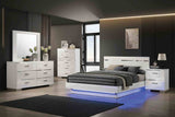 Erlach White/Chrome 5-Piece Queen Bedroom Set from Furniture of America - Luna Furniture