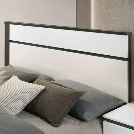 Birsfelden White/Metallic Gray Queen Bed from Furniture of America - Luna Furniture