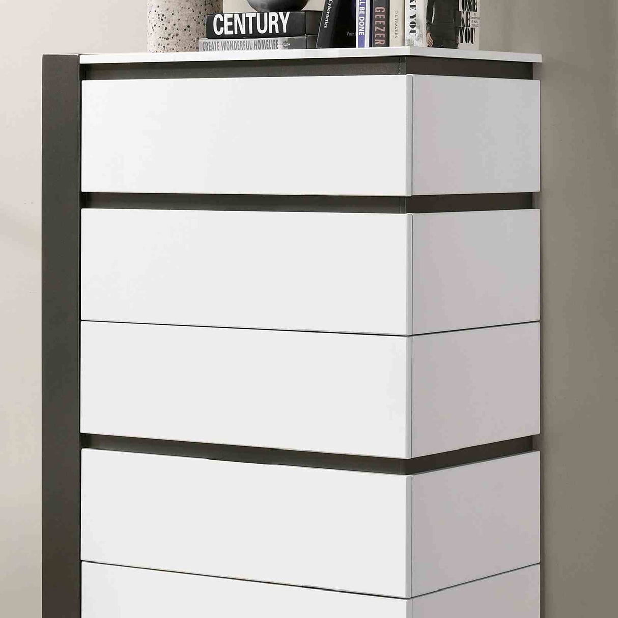 Birsfelden White/Metallic Gray Chest from Furniture of America - Luna Furniture