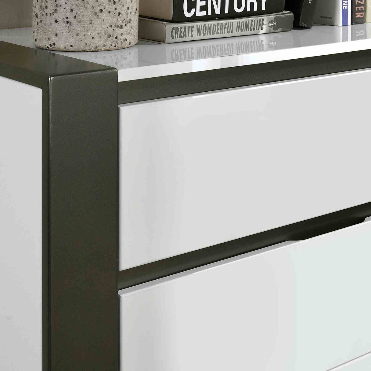 Birsfelden White/Metallic Gray California King Bed from Furniture of America - Luna Furniture