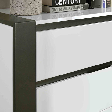 Birsfelden White/Metallic Gray Queen Bed from Furniture of America - Luna Furniture