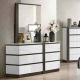 Birsfelden White/Metallic Gray 5-Piece Queen Bedroom Set from Furniture of America - Luna Furniture