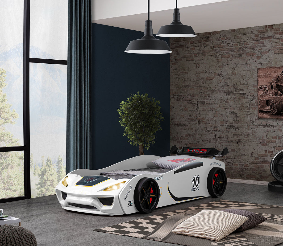 Pacefinder White Car Bed from Furniture of America - Luna Furniture