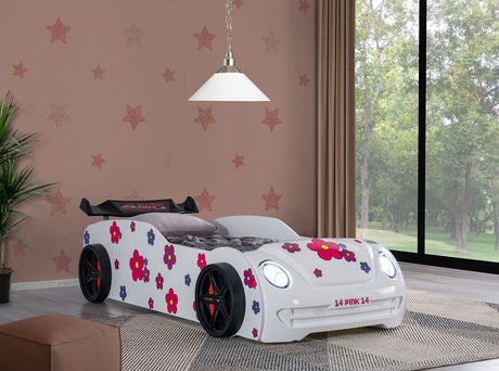 Jourley White Car Bed from Furniture of America - Luna Furniture