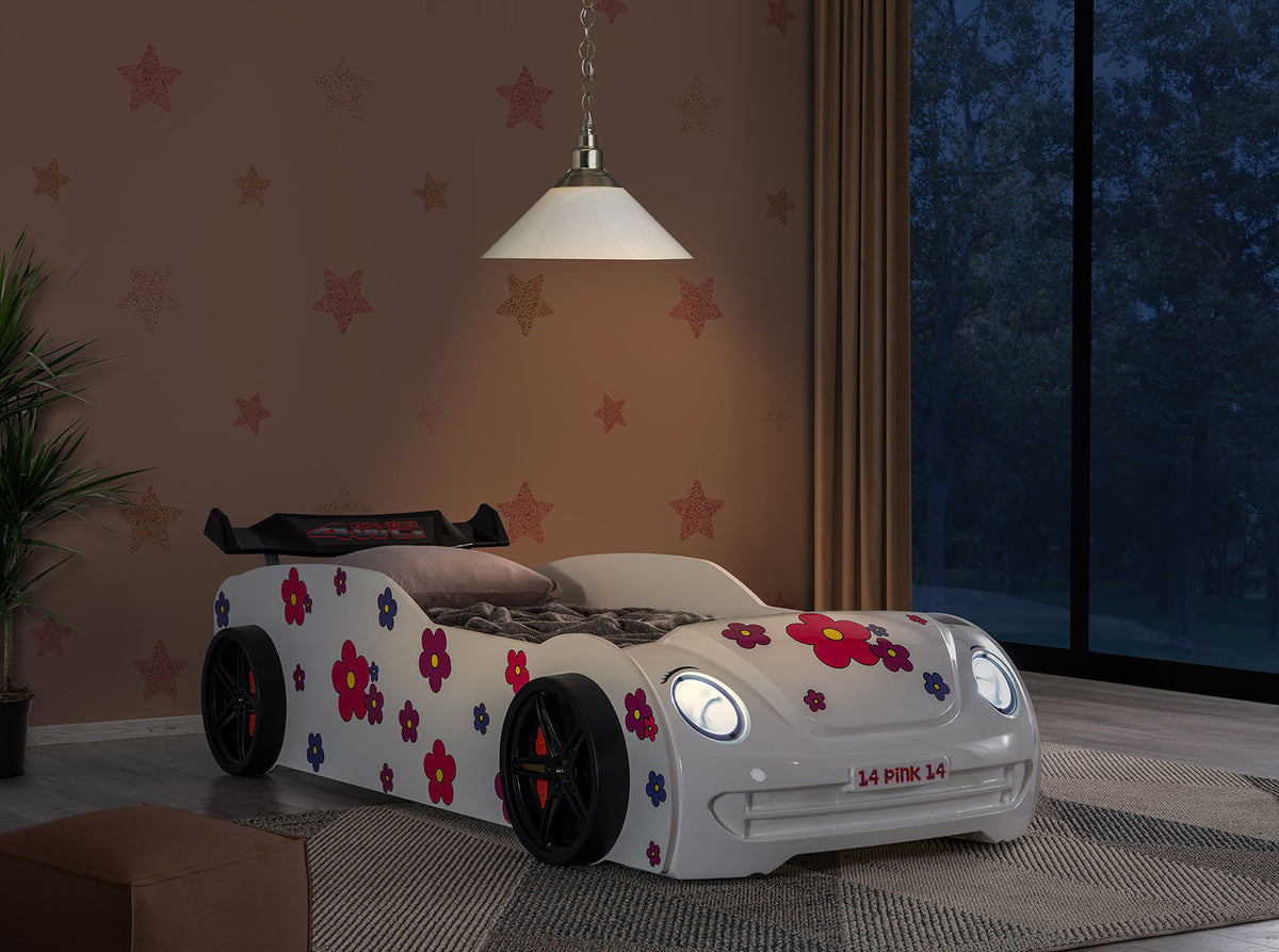 Jourley White Car Bed from Furniture of America - Luna Furniture