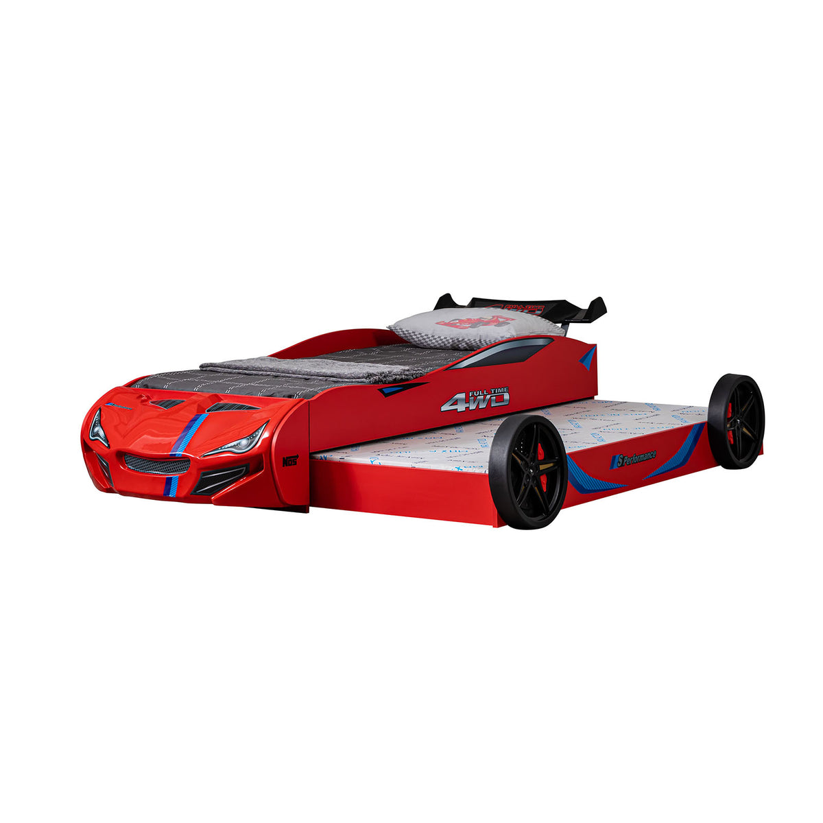 Tracklite Red Car Bed from Furniture of America - Luna Furniture