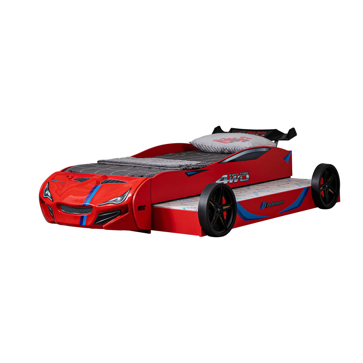 Tracklite Red Car Bed from Furniture of America - Luna Furniture