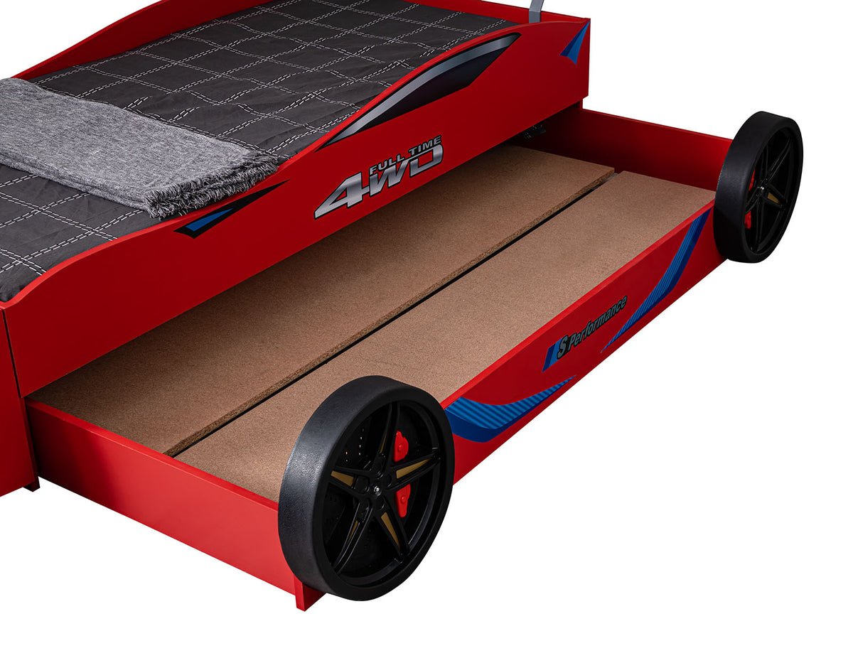 Tracklite Red Car Bed from Furniture of America - Luna Furniture