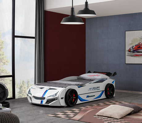 Tracklite White Car Bed from Furniture of America - Luna Furniture
