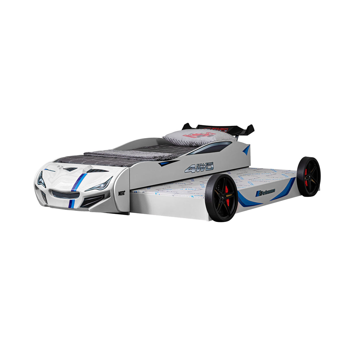 Tracklite White Car Bed from Furniture of America - Luna Furniture