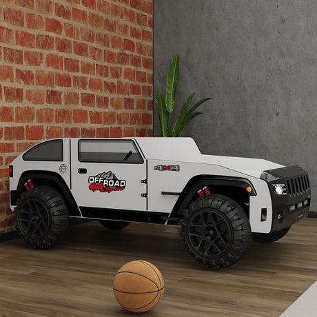 Overlander Black/White Car Bed from Furniture of America - Luna Furniture
