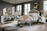 Eliora Silver Button Tufted Queen Bed from Furniture of America - Luna Furniture